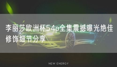 李丽莎欧洲杯54p全集震撼曝光绝佳修饰细节分享