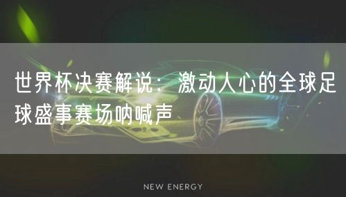 世界杯决赛解说：激动人心的全球足球盛事赛场呐喊声