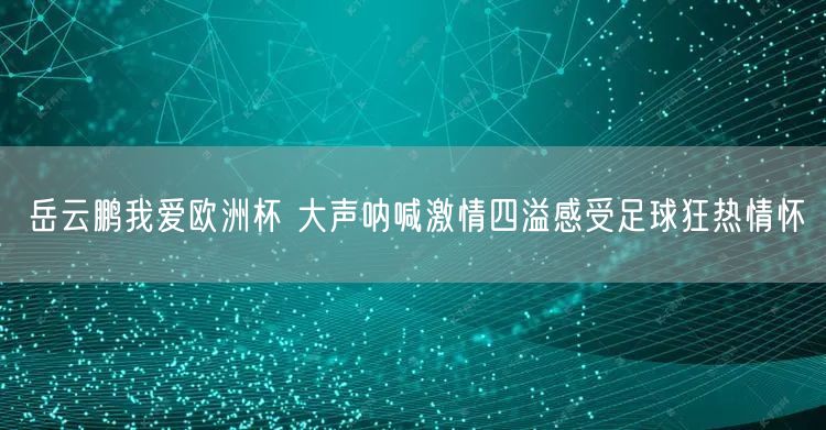 岳云鹏我爱欧洲杯 大声呐喊激情四溢感受足球狂热情怀