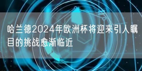 哈兰德2024年欧洲杯将迎来引人瞩目的挑战愈渐临近