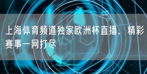 上海体育频道独家欧洲杯直播，精彩赛事一网打尽