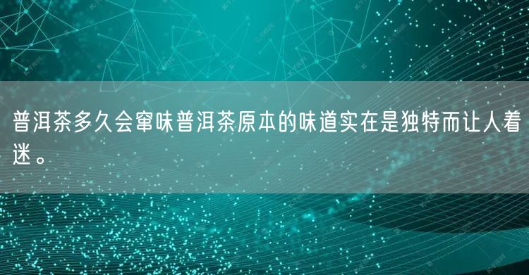 普洱茶多久会窜味普洱茶原本的味道实在是独特而让人着迷。