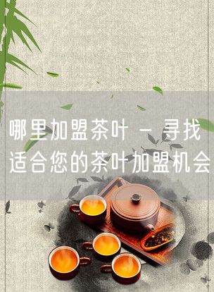 哪里加盟茶叶 - 寻找适合您的茶叶加盟机会